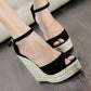 Size 32-44 Women's Wedges Sandals 2020 New Straw Wedge Heel Gladiator Sandals For Women Buckle Strap Lady Platform Sandals Shoes