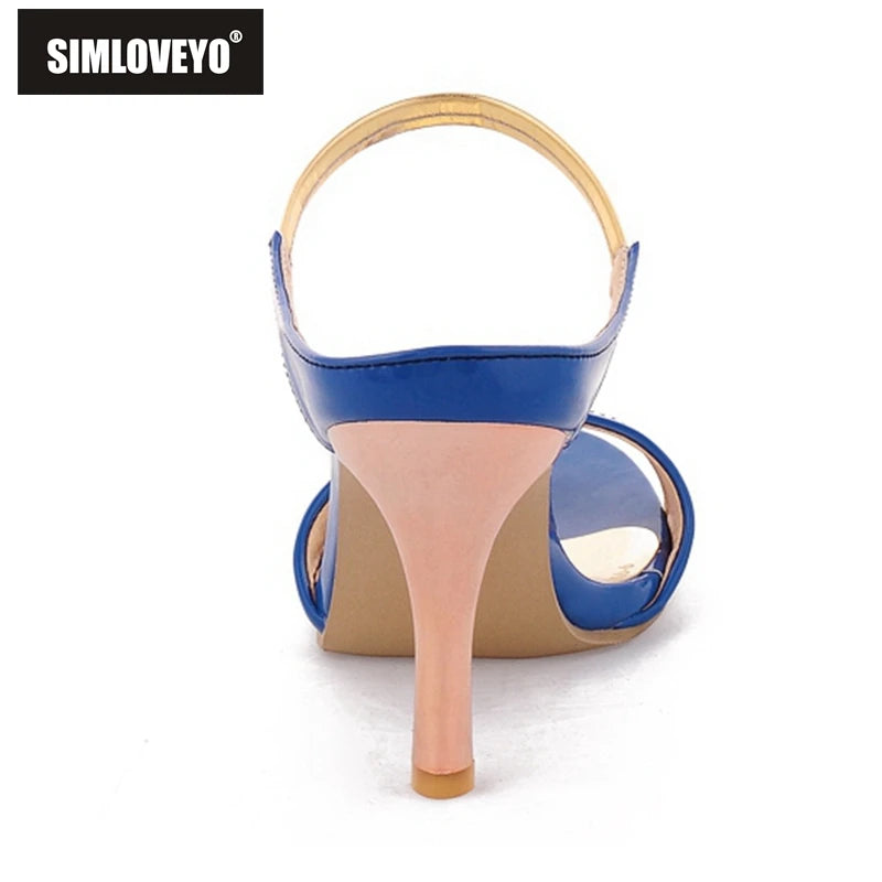 SIMLOVEYO Big size 34-43 Women Sandals Sexy High Heels Flip Flops Gladiator Open Toe Less Platform Summer Outdoor Beach Sandals