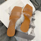 Eilyken Summer PVC Transparent Women Slipper Designer Crystal Heels Beach Sandals Square Toe Slides Shoes Large Size  43