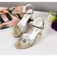 Summer High Heels Sandals Women Heeled Shoes Peep toe Fashion Brand Women Sandals Casual Lady Heels 6cm Gold Silver YX3422