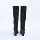 QUTAA  Fashion Women Winter Genuine Leather Knee High Boots Lady Pointed Toe High Heels Party Shoes INS Woman Long Boots 34-43