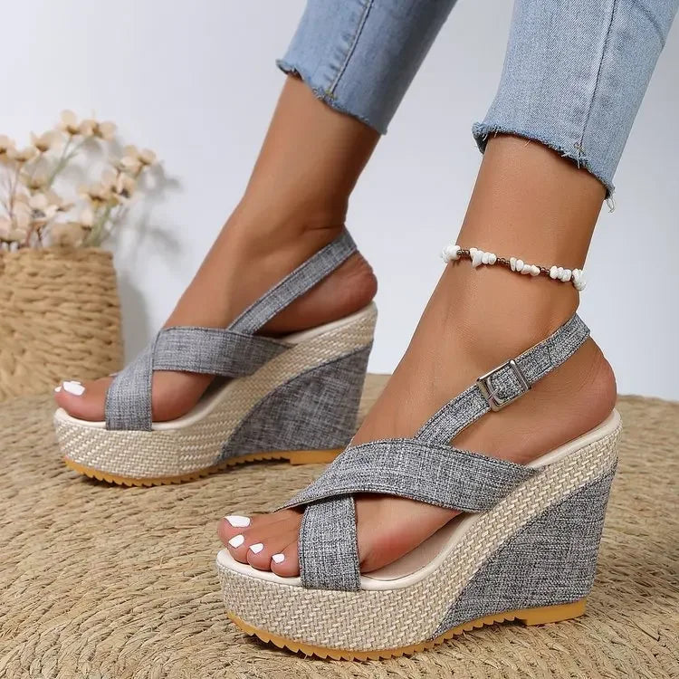 Women's Wedges Sandals Summer New Fashion Peep Toe Platform High Heel Women Shoes Sexy Party Dress Women Sandalias