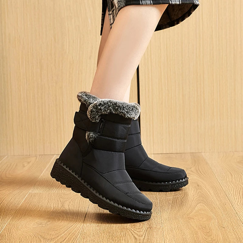 Waterproof Winter Boots for Women 2024 New Faux Fur Long Plush Snow Boots Woman Platform Ankle Boots Warm Cotton Couples Shoes