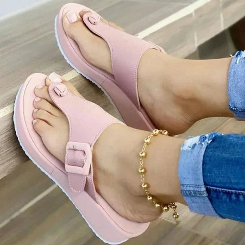 PU Summer Modern Slippers 2023 High Quality Low Heel Women's Shoes Flat with Adult Solid Buckle Concise Women's Slippers