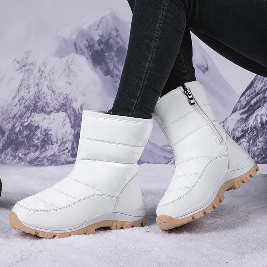 High-top Plus Velvet Women's Snow Boots Comfortable Non-slip Women Cotton Shoes Outdoor Waterproof Boots Warm Women Sports Shoes