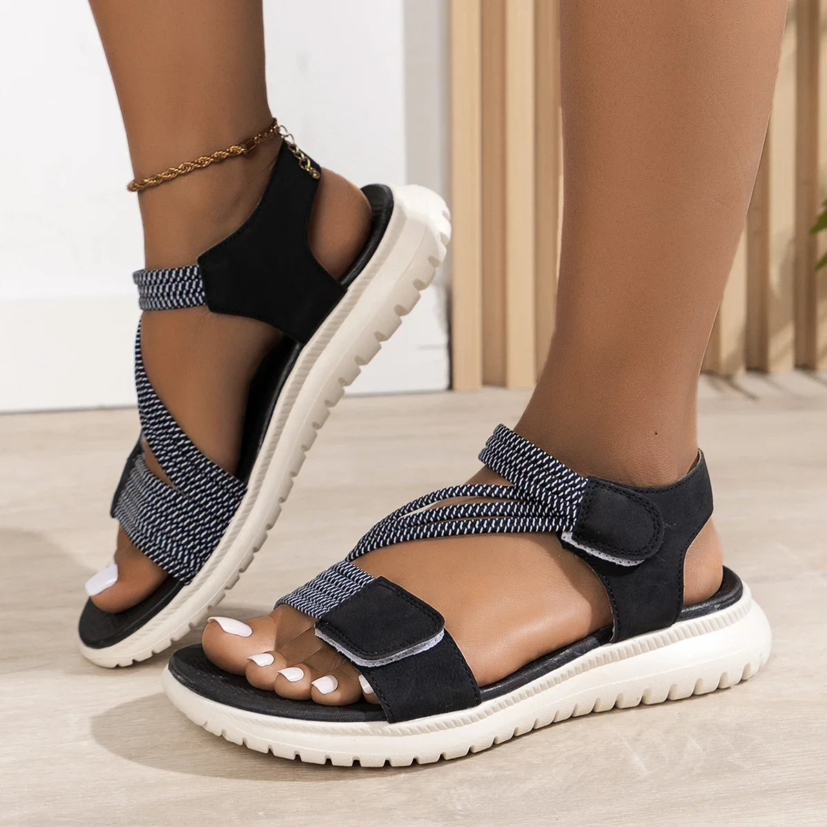 Women's Sandals 2024 Fashion Solid Color Creative Women's Shoes High Quality Light Simple Outdoor Comfortable Women's Sandals