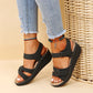 New 2024 Summer Casual Fish Mouth Sandals, Roman Style Sandals, Women Wear Velcro Casual Shoes, Beach Shoes