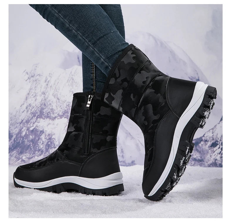 High-top Plus Velvet Women's Snow Boots Comfortable Non-slip Women Cotton Shoes Outdoor Waterproof Boots Warm Women Sports Shoes