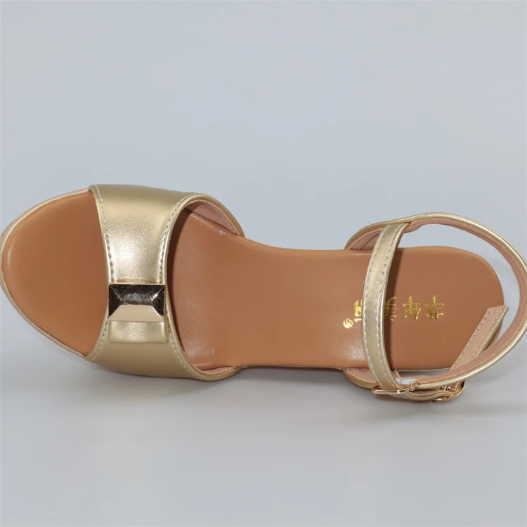 2024 New Open Head Platform Sandals Women Shoes 2024 Bow High Heels Wedges Sandals Ladies Elegant Office Sandals Gold