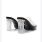 2023Transparent PVC Slippers Crystal Cup high-heeled Sexy Casual Shoes Plus Size  Women Open Toe Transparent Slippers