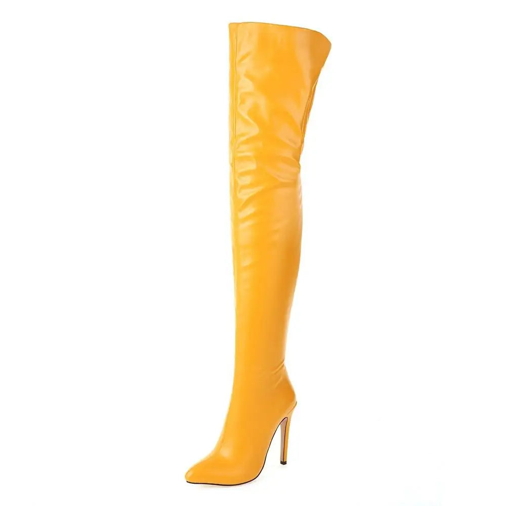 New Sexy Stiletto High Heels Over The Knee Long Boots Women Thigh High Boots Night-club Dancing Fetish Shoes Lady Big Size 45 46