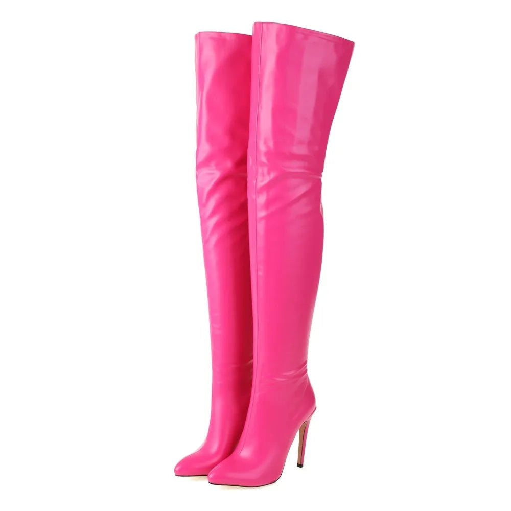 New Sexy Stiletto High Heels Over The Knee Long Boots Women Thigh High Boots Night-club Dancing Fetish Shoes Lady Big Size 45 46