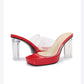 2023Transparent PVC Slippers Crystal Cup high-heeled Sexy Casual Shoes Plus Size  Women Open Toe Transparent Slippers