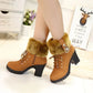 Suede Women Boots Winter Designer High Heels Shoes for Women 2024 New Short Plush High Platform Ankle Boots Elegant Botas Mujer