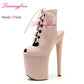 20CM 8Inch Popular Suede Stripper Heels Fashion Rome Laces Platform Ankle Boots Gladiator Hollow Exotic Dancer Pole Dance Shoes