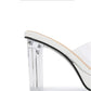 2023Transparent PVC Slippers Crystal Cup high-heeled Sexy Casual Shoes Plus Size  Women Open Toe Transparent Slippers