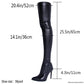 Size 46 Sexy High Heels Black Over The Knee Boots For Women With Side Zip 2024 New Winter Thigh High Boots Female Shoes