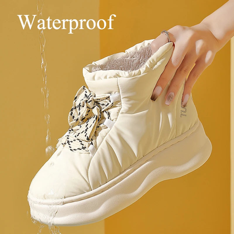 Waterproof Winter Boots for Women 2024 New Faux Fur Long Plush Snow Boots Woman Platform Ankle Boots Warm Cotton Couples Shoes