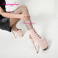 20CM 8Inch Popular Suede Stripper Heels Fashion Rome Laces Platform Ankle Boots Gladiator Hollow Exotic Dancer Pole Dance Shoes