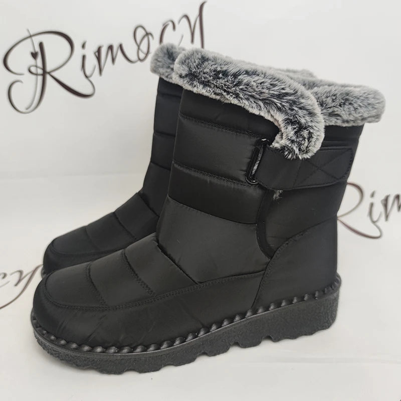 Waterproof Winter Boots for Women 2024 New Faux Fur Long Plush Snow Boots Woman Platform Ankle Boots Warm Cotton Couples Shoes