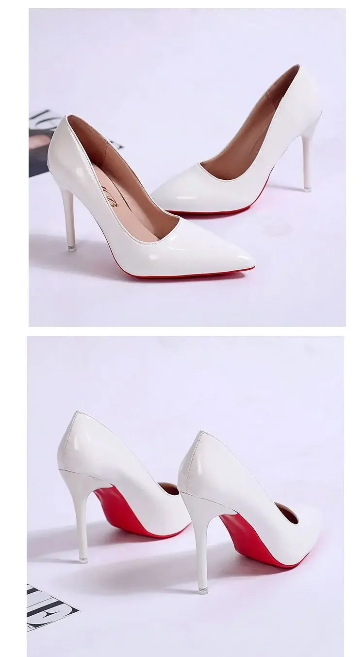 Plus Size Women Shoes Pointed Toe Pumps Patent Leather Dress High Heels Shoes Wedding Heeled Shoes Zapatos Mujer Women's Pumps