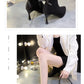 Bow Beige Short Botas Women's Stiletto Pointed Toe High-heeled 7CM Ankle Boots All-match Elastic Nude Shoes 2023 Spring/Autumn