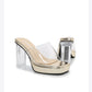 2023Transparent PVC Slippers Crystal Cup high-heeled Sexy Casual Shoes Plus Size  Women Open Toe Transparent Slippers