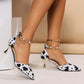 Women Sexy Leopard High Heels Sandals Women Bead Crystal Luxury Party Shoes 2024 Summer Designer Dress Pumps Zapatillas De Mujer