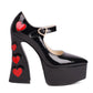 Luxury Designer Marry Janes Pumps For Women Love Heart High Heels Buckle Platform Punk Chunky Pink Wedding Party women's Shoes