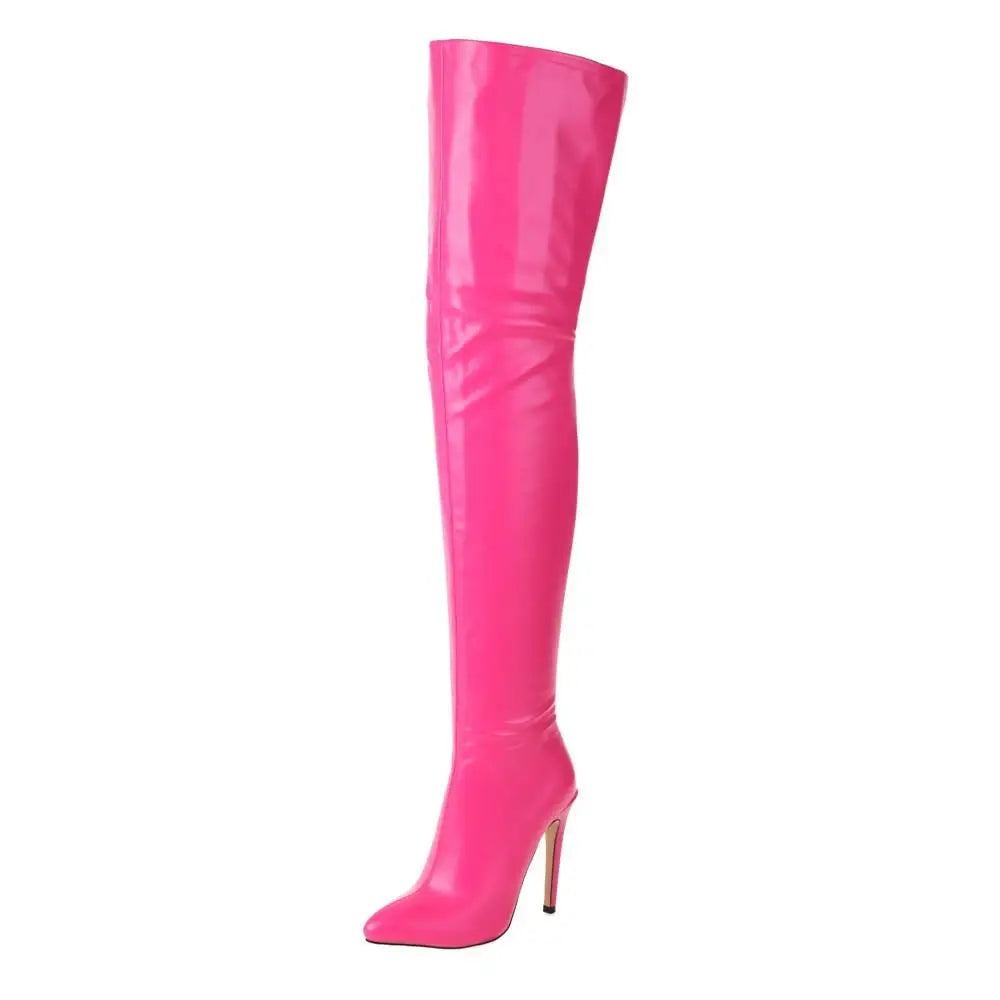 New Sexy Stiletto High Heels Over The Knee Long Boots Women Thigh High Boots Night-club Dancing Fetish Shoes Lady Big Size 45 46