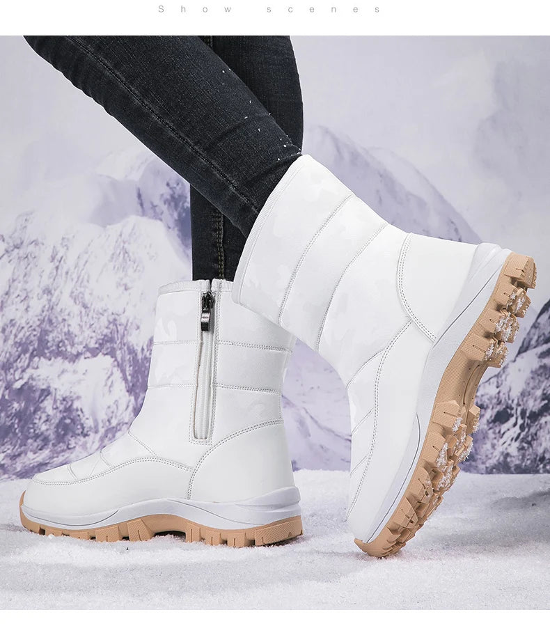 High-top Plus Velvet Women's Snow Boots Comfortable Non-slip Women Cotton Shoes Outdoor Waterproof Boots Warm Women Sports Shoes