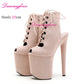 20CM 8Inch Popular Suede Stripper Heels Fashion Rome Laces Platform Ankle Boots Gladiator Hollow Exotic Dancer Pole Dance Shoes