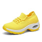 Women Casual Shoes Yellow Walk Shoes Arch Support Casual Sneakers Air Cushion Sport Running Shoes Breathable Autumn Sock Sneaker