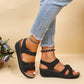 New 2024 Summer Casual Fish Mouth Sandals, Roman Style Sandals, Women Wear Velcro Casual Shoes, Beach Shoes