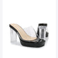 2023Transparent PVC Slippers Crystal Cup high-heeled Sexy Casual Shoes Plus Size  Women Open Toe Transparent Slippers