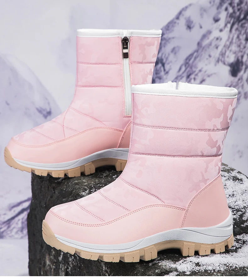 High-top Plus Velvet Women's Snow Boots Comfortable Non-slip Women Cotton Shoes Outdoor Waterproof Boots Warm Women Sports Shoes