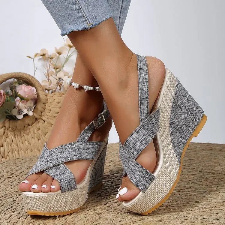 Women's Wedges Sandals Summer New Fashion Peep Toe Platform High Heel Women Shoes Sexy Party Dress Women Sandalias