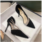 Pumps Women New Autumn Evening Party High Heels Ladies Pointed Toe Nude Leather Black Suede Gold Patent Leather Strappy