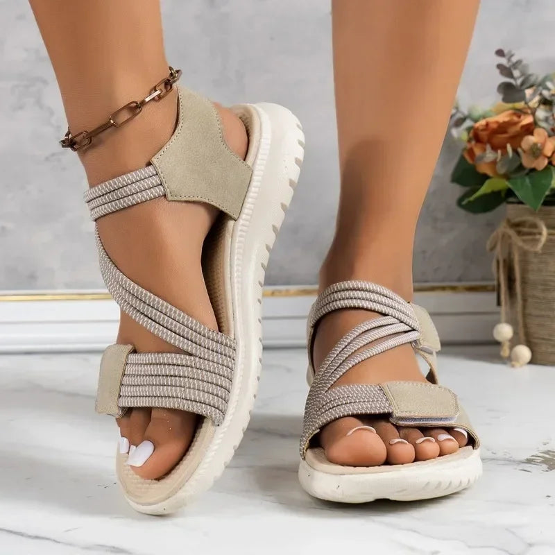 Women's Sandals 2024 Fashion Solid Color Creative Women's Shoes High Quality Light Simple Outdoor Comfortable Women's Sandals