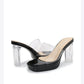 2023Transparent PVC Slippers Crystal Cup high-heeled Sexy Casual Shoes Plus Size  Women Open Toe Transparent Slippers