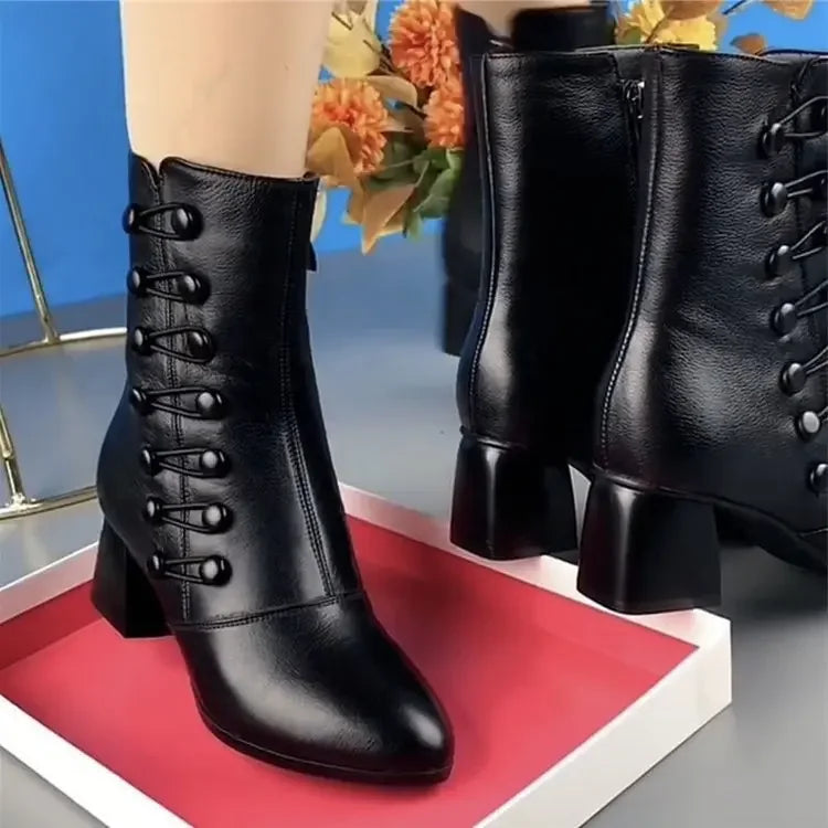 Brand Women Boots Chunky Chelsea High Boots Women 2024 New High Heels Shoes designer Sexy Women Ankle Boots Big Size botas mujer