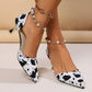 Women Sexy Leopard High Heels Sandals Women Bead Crystal Luxury Party Shoes 2024 Summer Designer Dress Pumps Zapatillas De Mujer