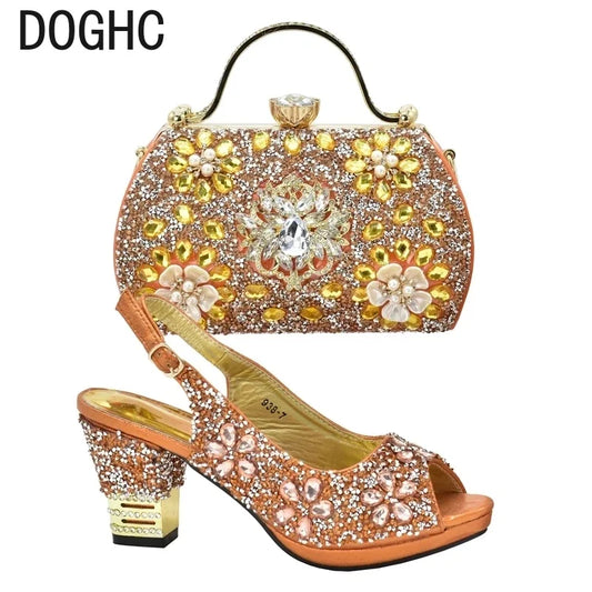 New Arrival Shoes and Bag for Party Wedding Ladies Shoes and Sandals Size 43 Women Women Italian Shoes with Matching Bags