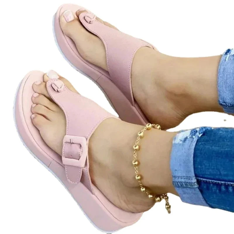 PU Summer Modern Slippers 2023 High Quality Low Heel Women's Shoes Flat with Adult Solid Buckle Concise Women's Slippers