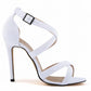 Star Style Open Toe Women Sandals Summer Fashion Buckle Solid Flock High Heels Shoes Women Sexy Cross Cut-Outs Party Pumps Dress