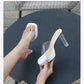 2023Transparent PVC Slippers Crystal Cup high-heeled Sexy Casual Shoes Plus Size  Women Open Toe Transparent Slippers