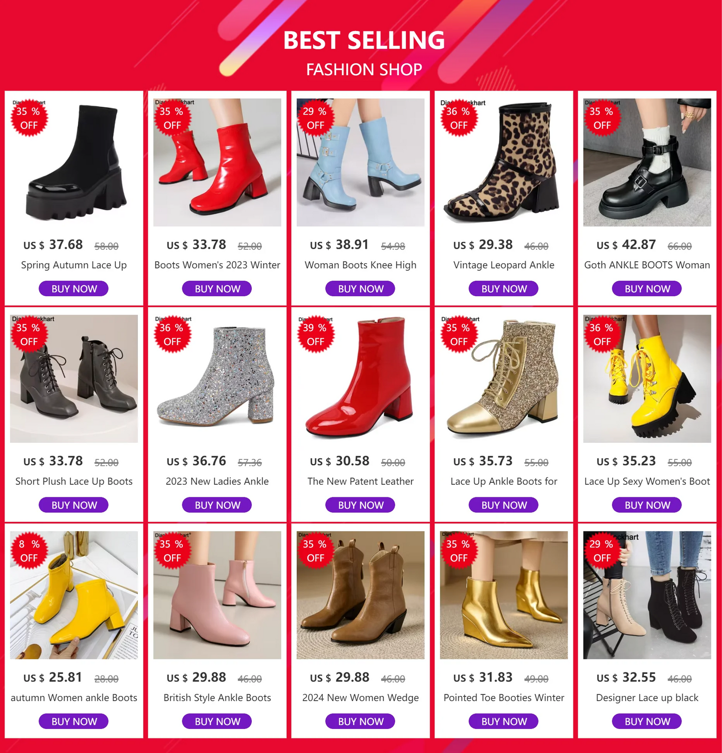 Fashion Ankle Boots For Women Thick Heels Spring Autumn Bling Round Toe Platform Shoes Golden Zipper Ladies Party Boot Mujer