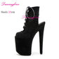 20CM 8Inch Popular Suede Stripper Heels Fashion Rome Laces Platform Ankle Boots Gladiator Hollow Exotic Dancer Pole Dance Shoes