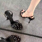 High Heels Women's Sandals Summer 2024 Dots Sandal Woman Women’s High Heel Slippers Luxury Women's Shoes on Offer Trend