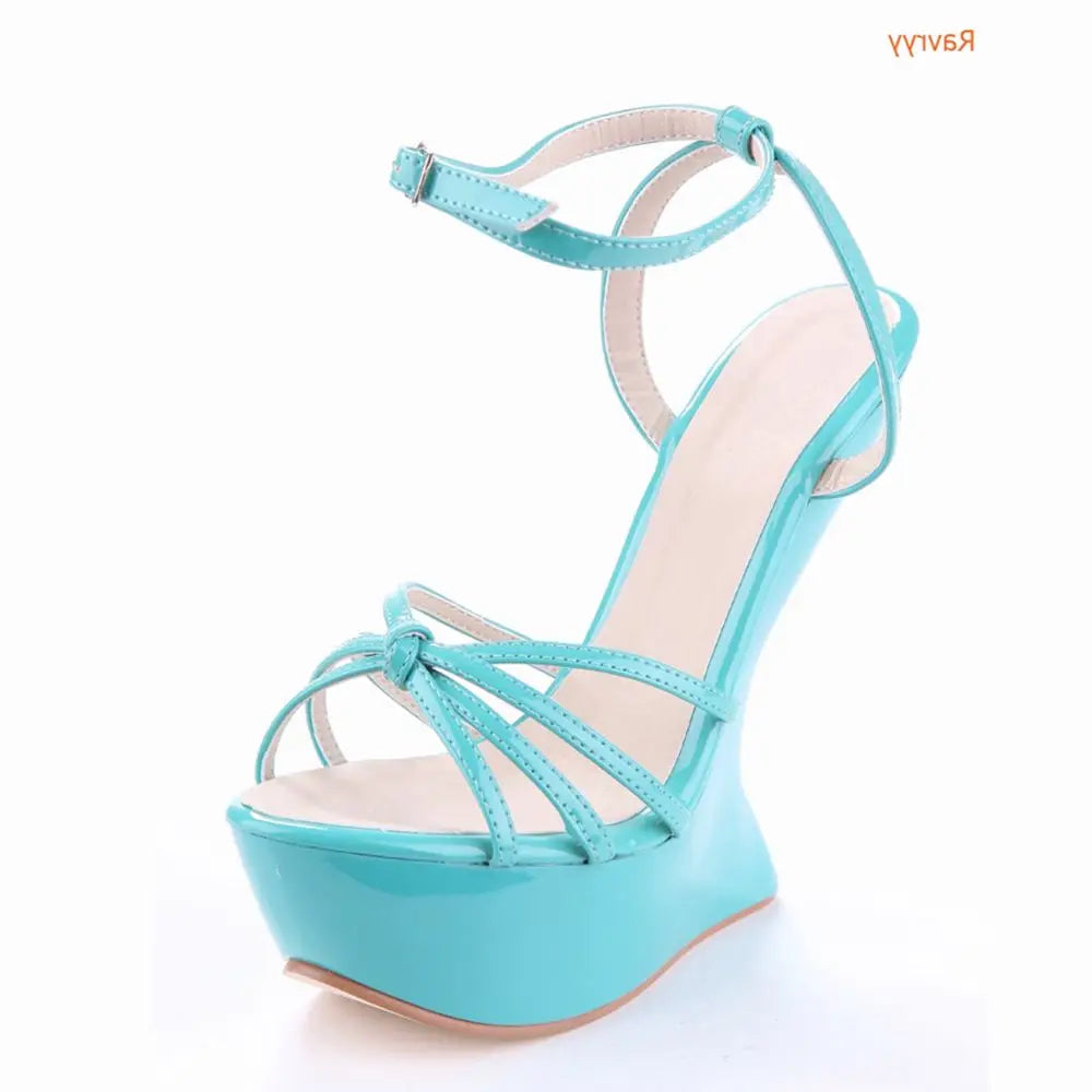 Strange Style Heel Women Novelty Shoes Metallic Leather Fashion High Heels Slingback T-Tied Mixed Color Summer Sandals